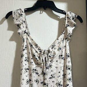 White floral mini dress